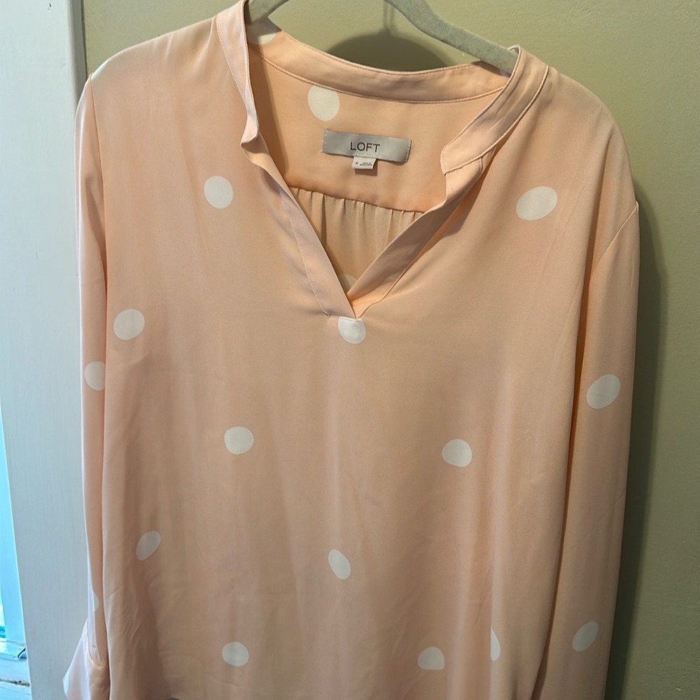 The Loft Blouse size medium Polka dots